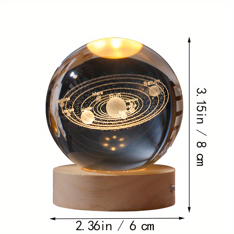 Crystal Ball Night Lights Glowing Planet Galaxy Astronaut 3D  Moon Table Lamp Atmosphere Lamp Tabletop Decorations Kid Gifts