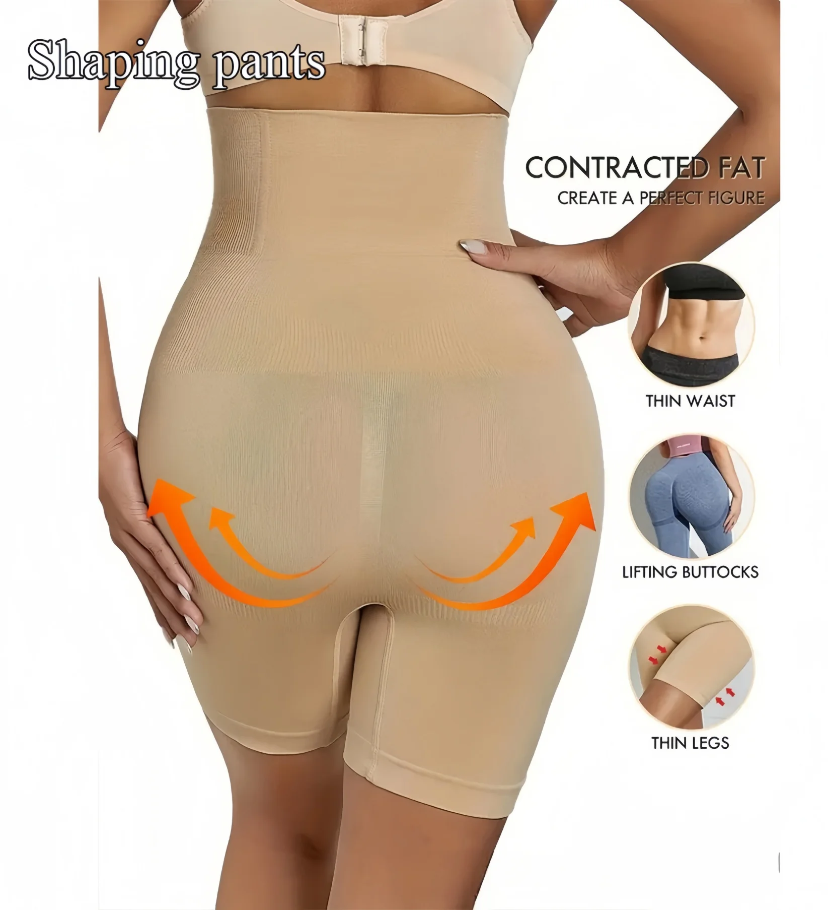 Bragas cortas moldeadoras de cintura alta, pantalones cortos ajustados con Control de barriga y levantamiento de glúteos, ropa interior moldeadora para mujer