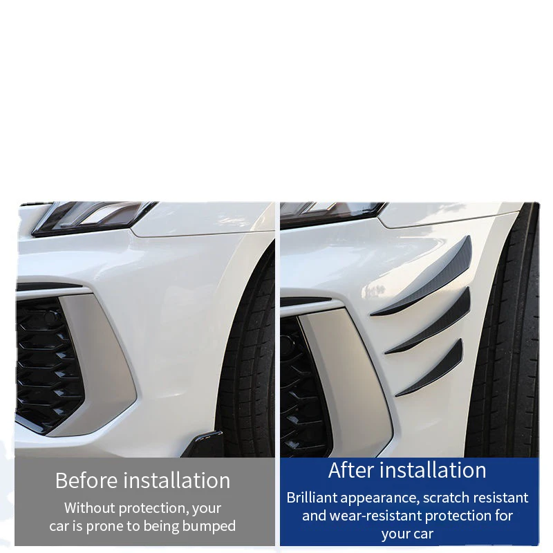 4/6 個ユニバーサルフロントバンパーリップ装飾ディフューザースプリッターフィンボディスポイラーカナードヴァランスあご車のチューニングカナード装飾