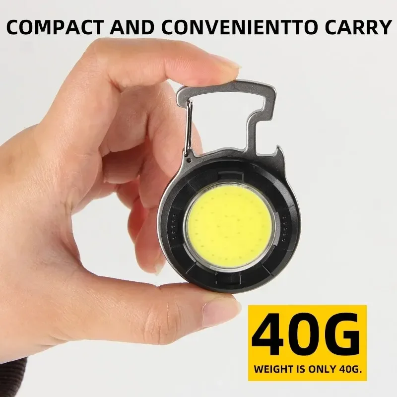 แบบพกพา COB พวงกุญแจไฟฉาย LED Mini ไฟทํางาน Floodlight Type C ที่เปิดขวดแบบชาร์จไฟได้กลางแจ้ง Camping Light
