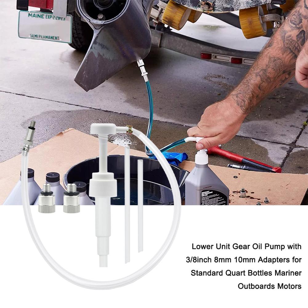 Uniwersalna dolna jednostka z przekładnią olejową z adapterami 3/8 cala 8 mm 10 mm do standardowych butelek kwarcowych Silniki zaburtowe Mariner