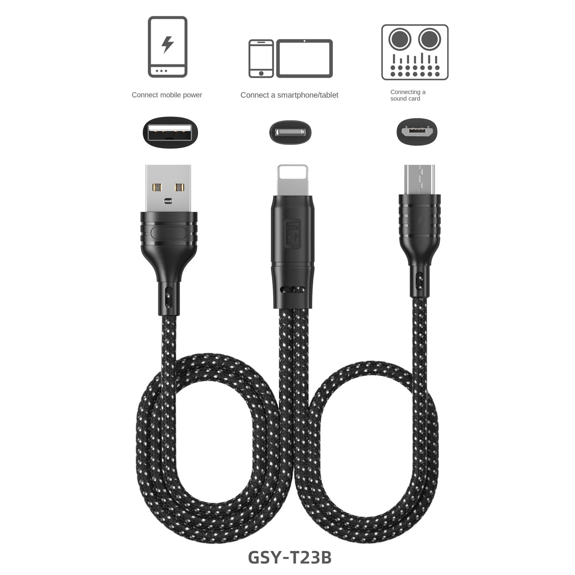 Кабель-адаптер OTG для передачи данных и зарядки, 1,5 м