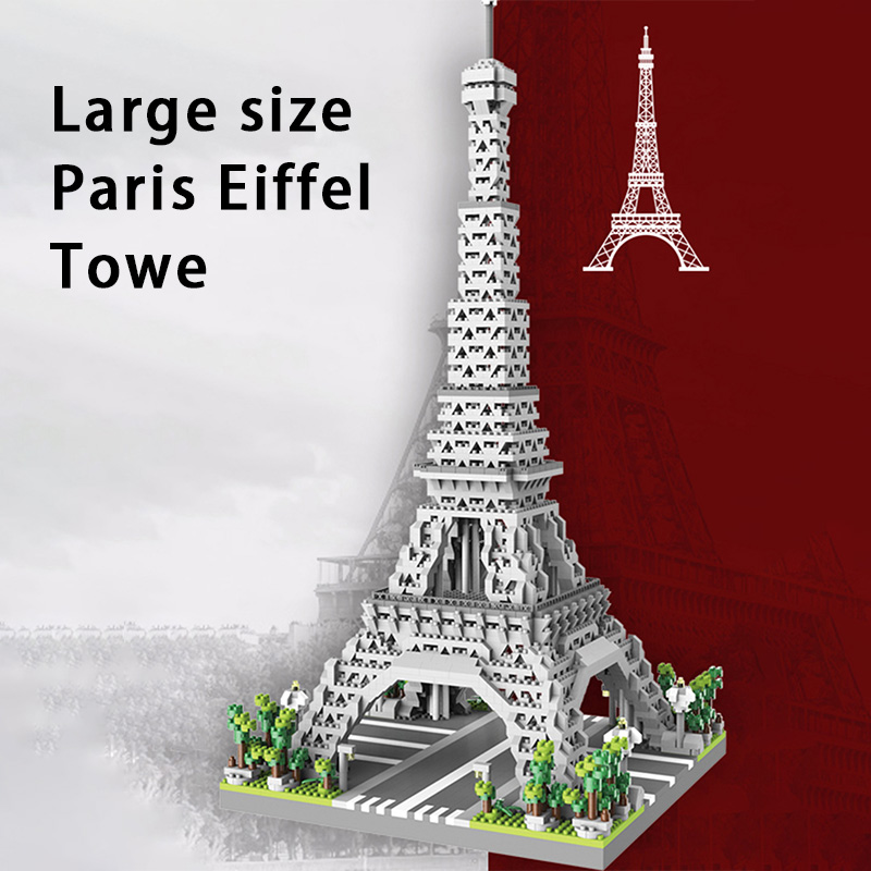 Paris Eiffelturm Kinderpuzzle Mikropartikelblock Montage Wahrzeichen Gebäudemodell Ornament Jungenspielzeug hoher Schwierigkeitsgrad