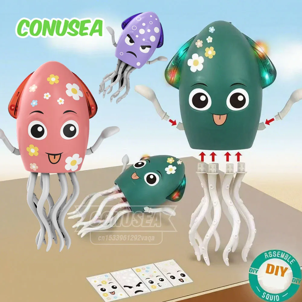 Tanzendes Tintenfischspielzeug, Oktopus-Tänzerin, elektronisches, leuchtendes Zappelspielzeug für Kleinkinder, Babys, Kinder, automatisches Hindernis-Tanzspielzeug mit Musiklicht
