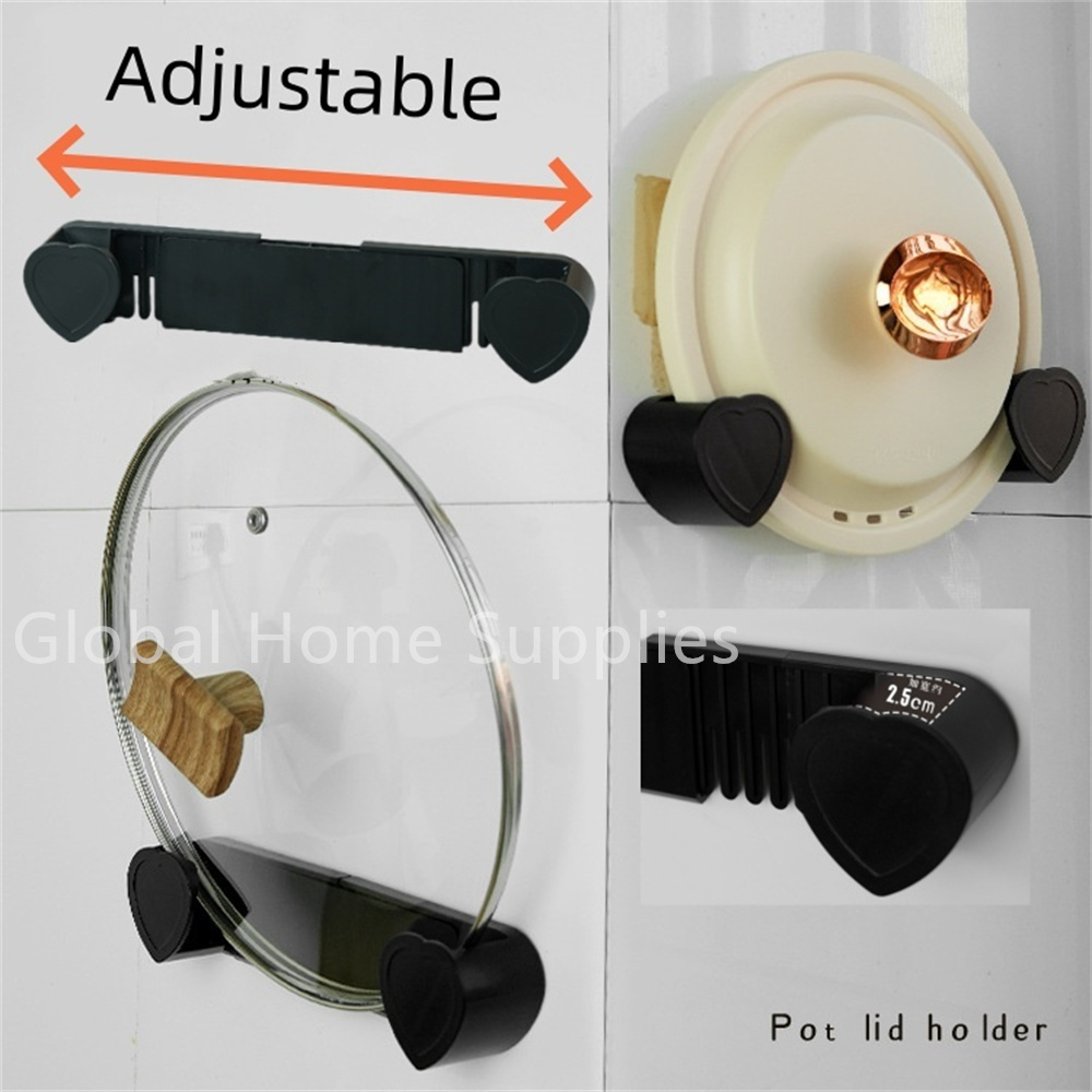 1/2/12Pcs Pot Rack Wall-Mounted Self-Adhesive Household Kitchen Storage Holder Pan Lid Organizer Pot Cover Rack Organizer