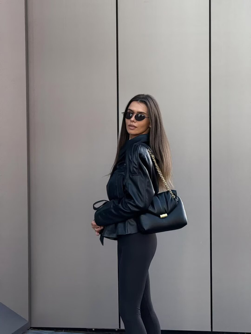 ETJ 2025 outono nova moda feminina cinto imitação de couro manga longa curto trench coat casaco de couro casual