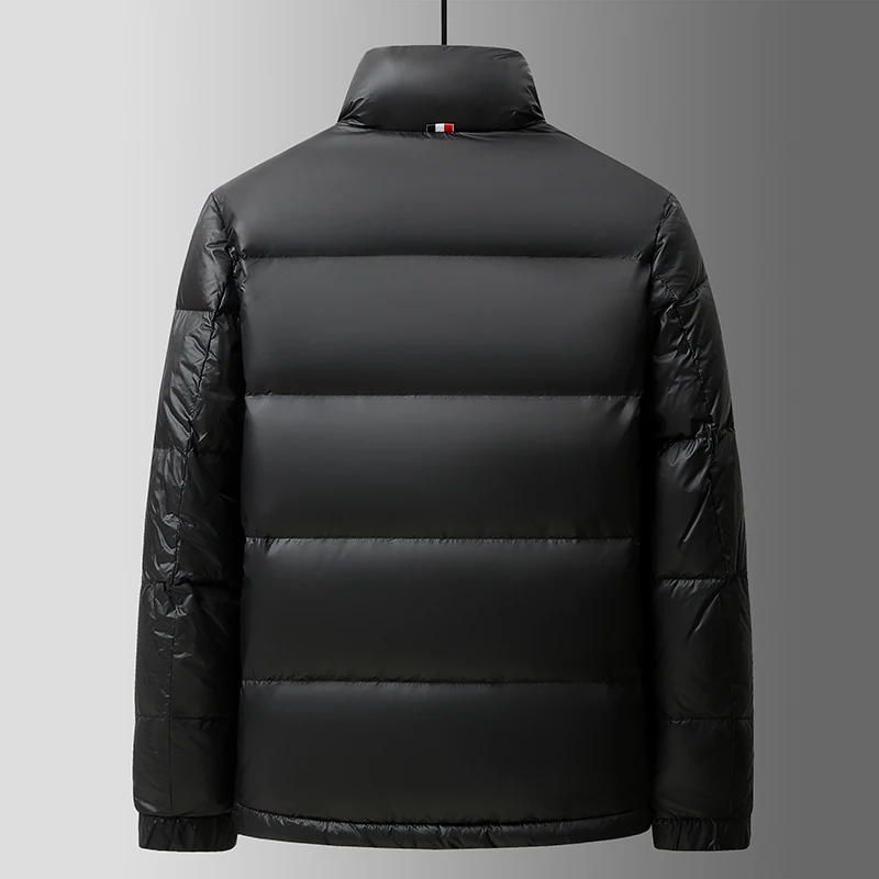 Chaqueta de plumón con cuello alto para hombre, abrigo cálido a prueba de viento, estilo corto, informal, de invierno, 90%