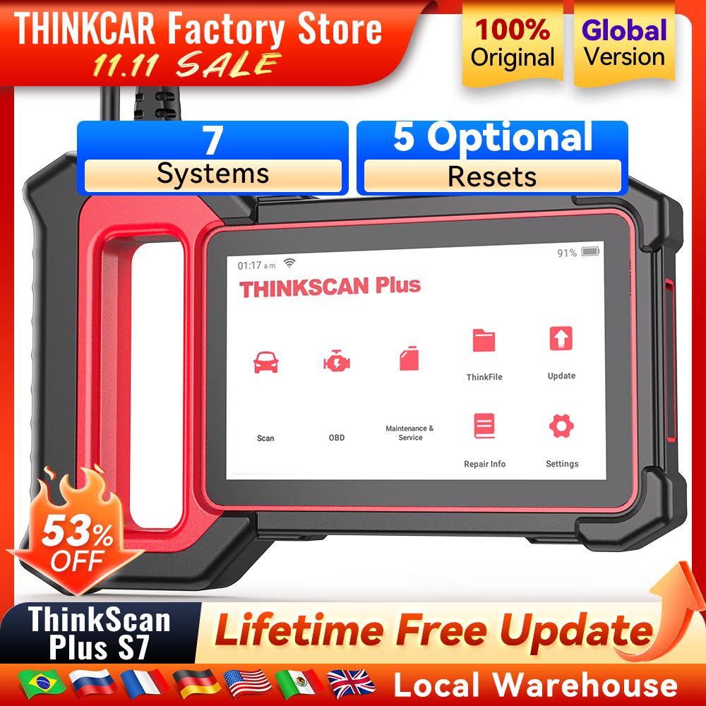 THINKCAR Thinkscan Plus S7 S6 S4 Obd2 сканер автомобильные диагностические инструменты Automotivo сканер автоматический диагностический инструмент считыватель кодов 28, сброс