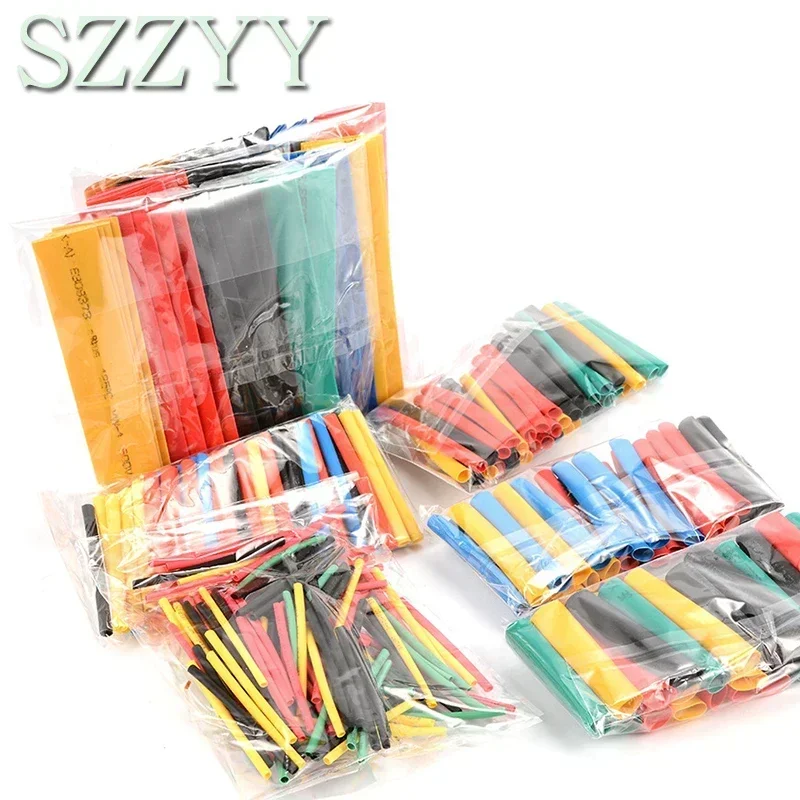 328 pezzi 8 dimensioni 5 colori multi colore poliolefina 2:1 tubi termorestringenti senza alogeni assortimento di tubi avvolgenti