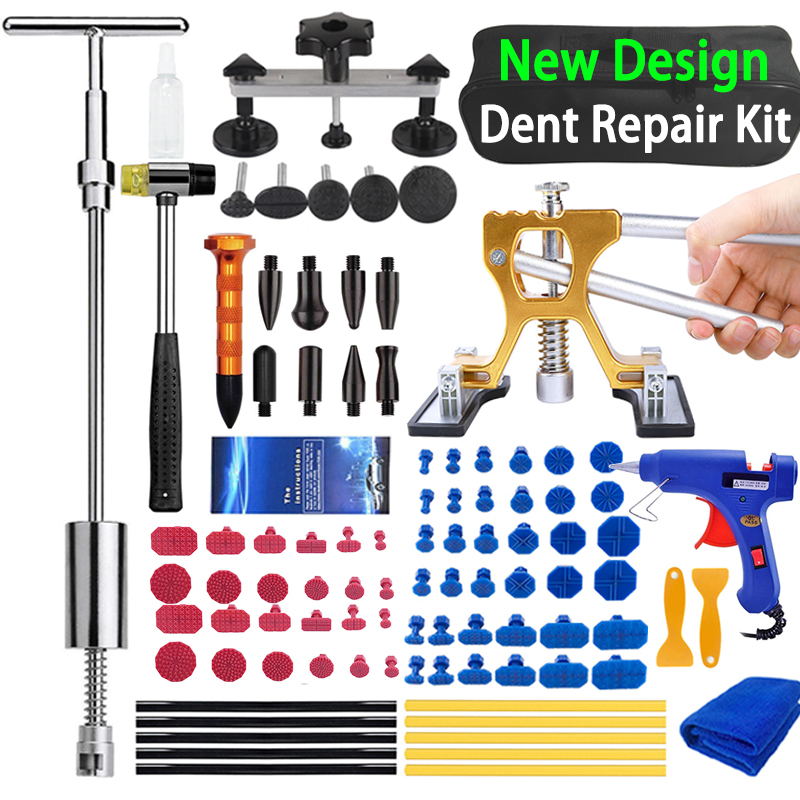 Besper-Kit de reparación de abolladuras de coche ajustable, juego de herramientas de reparación de abolladuras de coche, kits de eliminación de abolladuras de carrocería sin pintura, extractor de abolladuras para coches