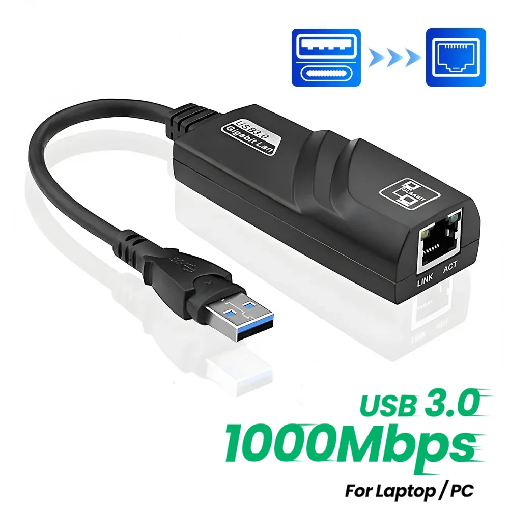 Проводная сетевая карта 1000 Мбит/с USB 3.0 Ethernet-адаптер USB TypeC к RJ45 Gigabit Lan Adaptador для ПК Macbook Аксессуары для ноутбуков