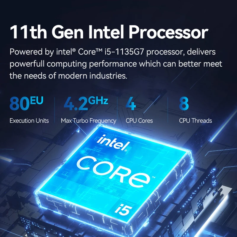 Mini PC industrial sin ventilador Intel i5-1135G7 6x COM DB9 RS232/485 8x GPIO Dual Ethernet compatible con 3G/4G LTE WiFi Windows 11 Linux
