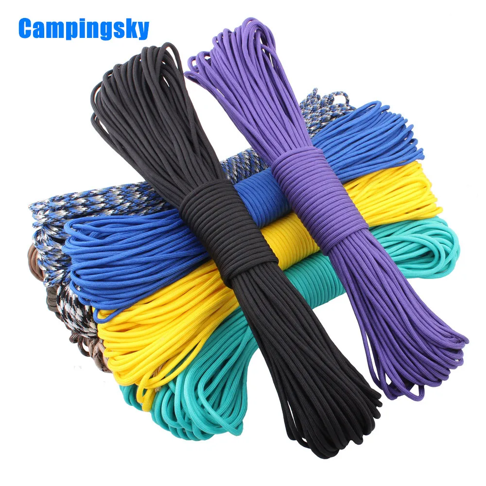 CAMPINGSKY Paracord 550 Dây Dù Dây Lều Dây Mil Loại III 7 Dây 100FT Vòng Sinh Tồn Cho Đi Bộ Đường Dài Cắm Trại 200 màu Sắc