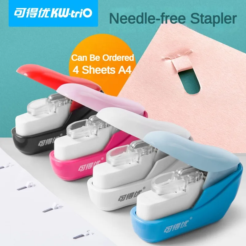 No Staples Stapling Machine Mini Book Stapleless Stapler Paper Stapling Stapler Without Staple Office Accessories Stationery