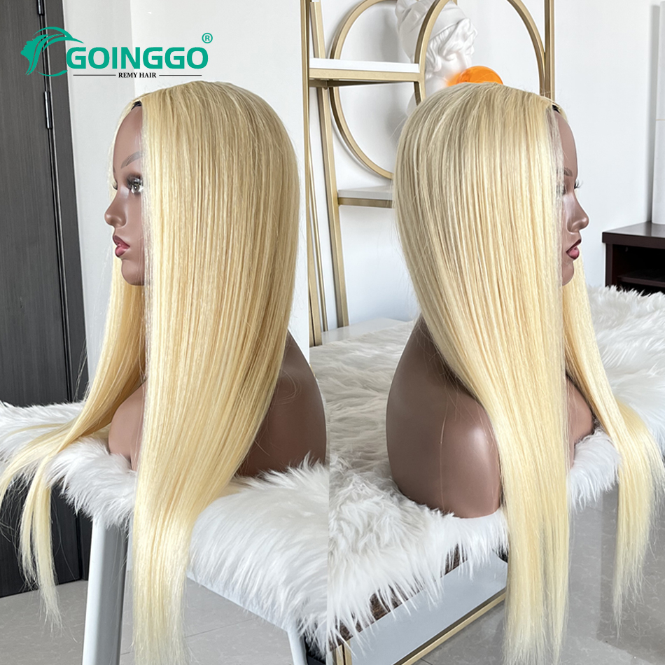 U ส่วนวิกผม28นิ้วความหนาแน่น180 Natural Hair U Wigs 613สีบลอนด์ U รูปร่างวิกผม U วิกผมผู้หญิง14-28นิ้ว