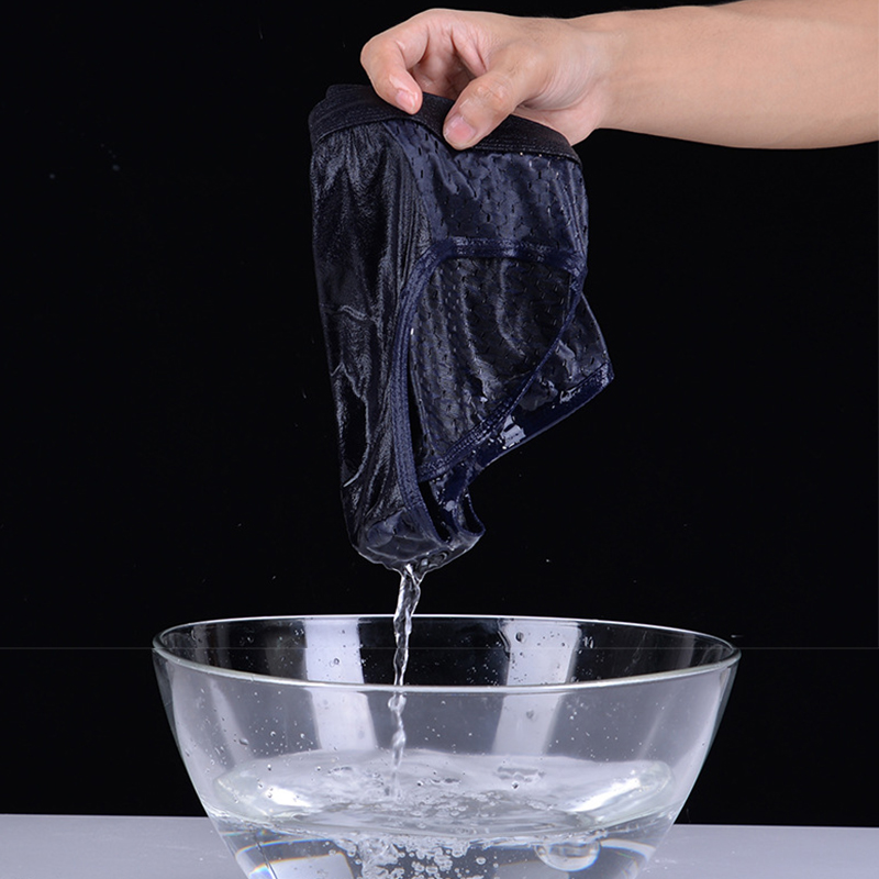 Bielizna męska Męskie cienkie oddychające trójkątne majtki dla mężczyzn Ice Silk Briefs Mesh Sexy Square Corner Pants dla męskich szortów