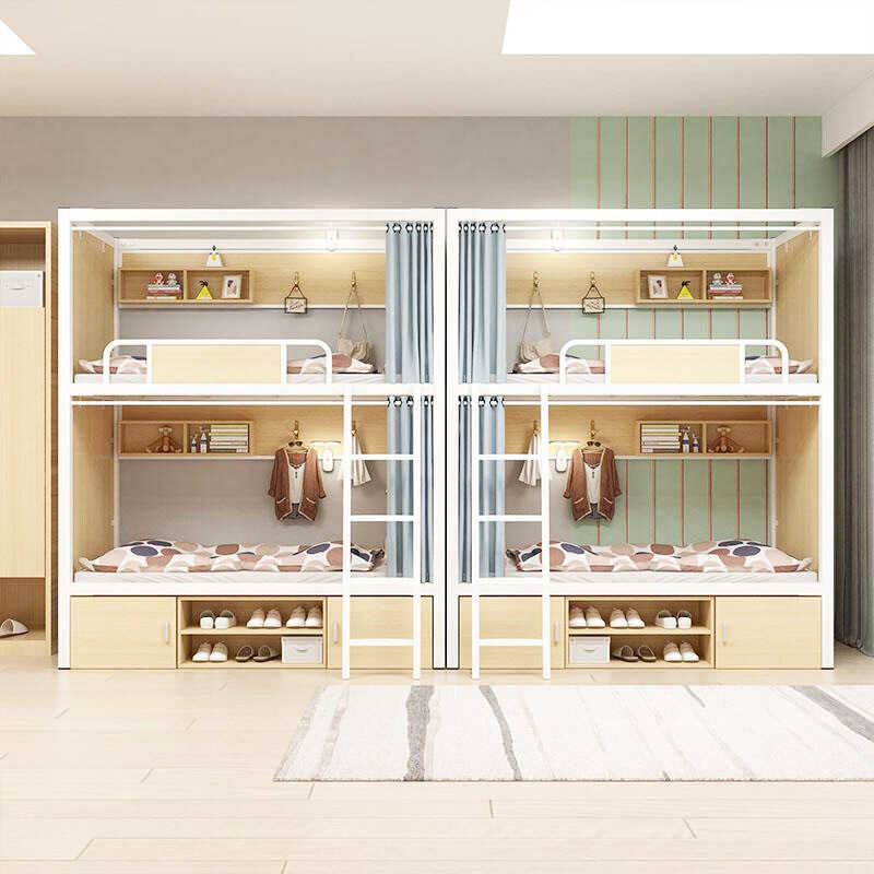 Dormitorio de estudiantes litera personal apartamento albergue juvenil alto y bajo hierro