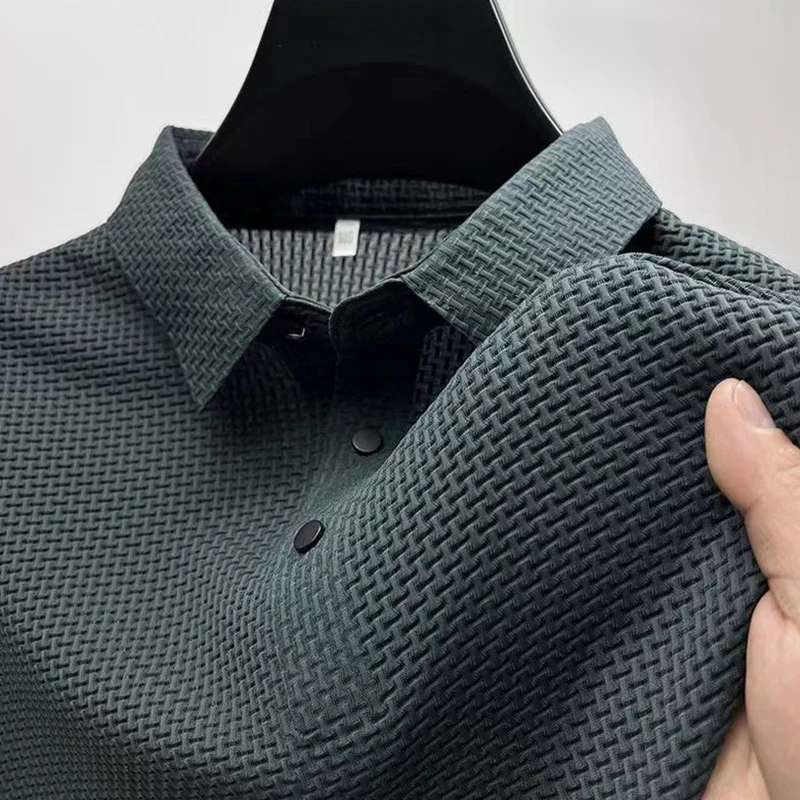 2025, Herren-POLO-Shirt, kurzärmelig, Knochenblume, einfarbig, modisch, atmungsaktiv, bequem, für den Sommer, vielseitiges Oberteil