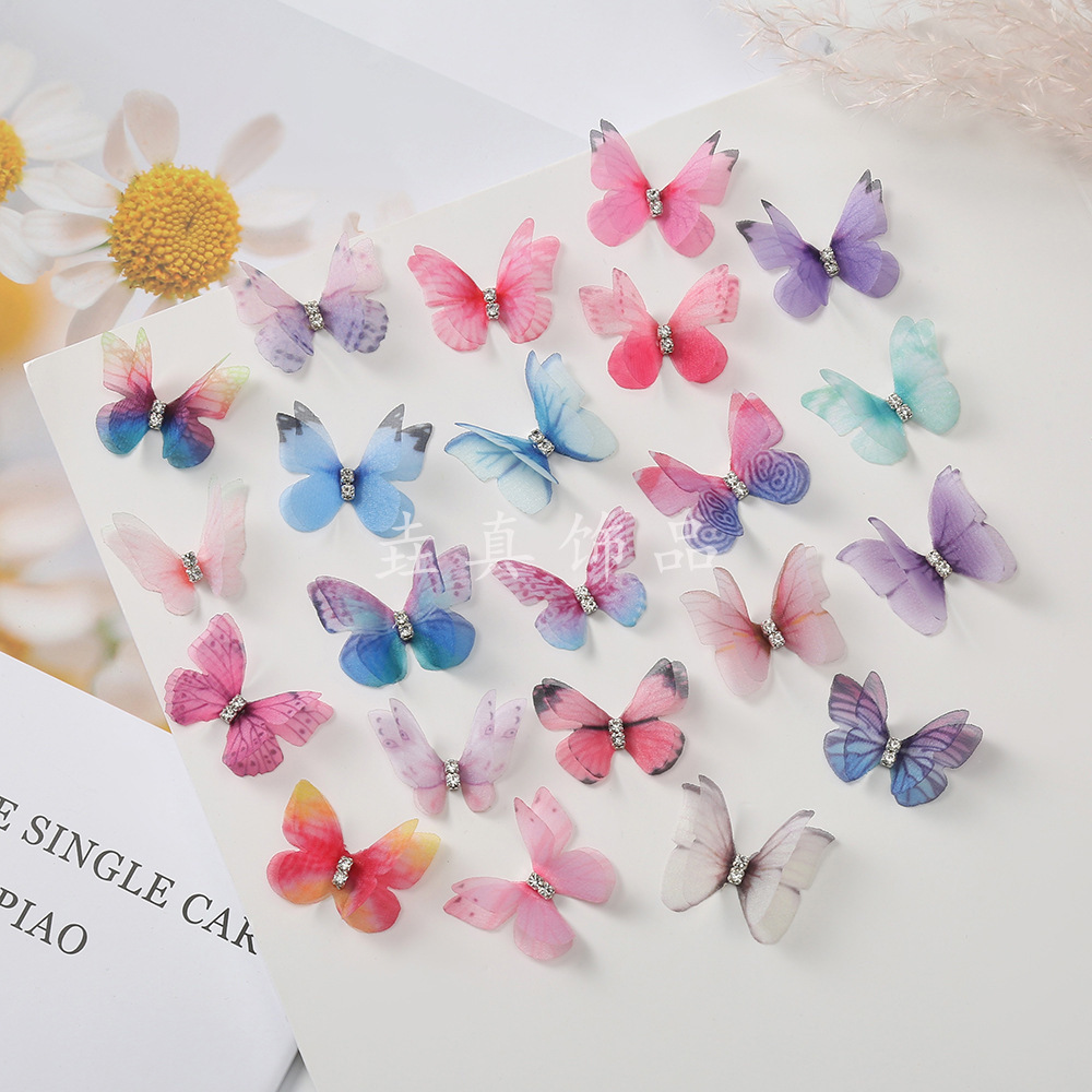 5PCS ใหม่น่ารักเจ้าหญิงตาข่าย Double-Layer ผีเสื้อน่ารักสาว Hairpins เด็ก Headwear Hairgrip คลิปผมอุปกรณ์เสริมผม