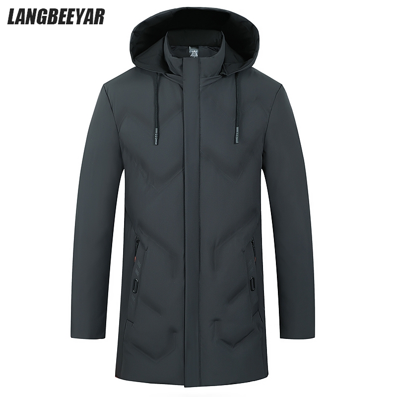 Top Grade Designer Neue Marke Männer Parka Jacke Dicke Casual Mode Lange Windjacke Mit Kapuze Blase Mäntel Herren Kleidung 2025