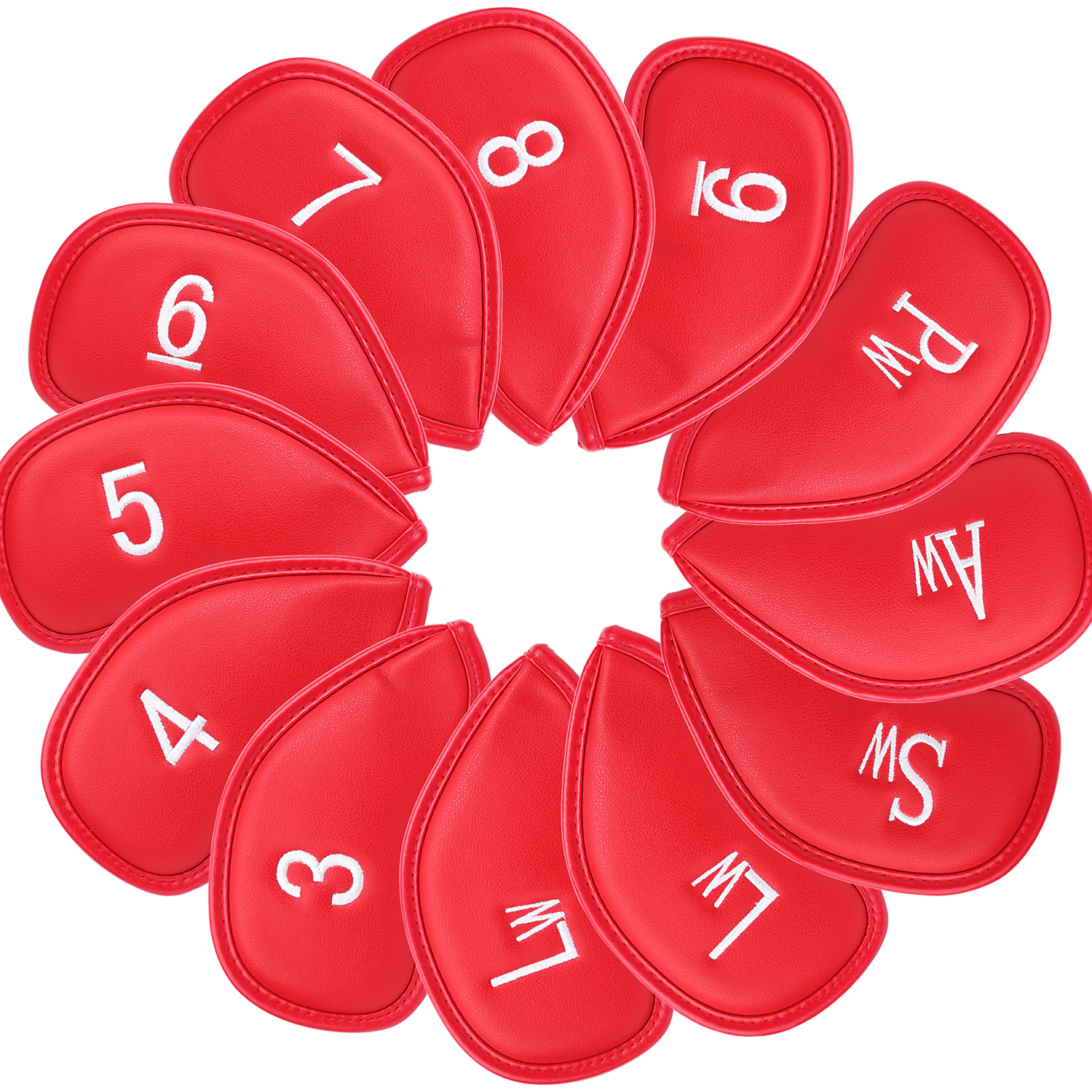 12ピース/セット絶妙なpuゴルフクラブアイアンヘッドカバープロテクターゴルフヘッドカバーセットアイアンクラブヘッドカバーアクセサリー