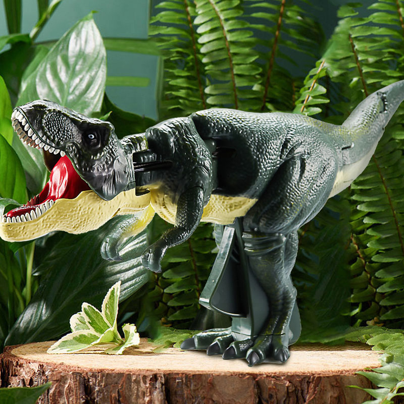 1 Stück 28 cm drückender Dinosaurier, Tyrannosaurus Rex-Spielzeug, Kopfschwingend, Beißen, Fury Tyrannosaurus Rex – lustiges Spielzeug, Geschenk für Männer und Frauen
