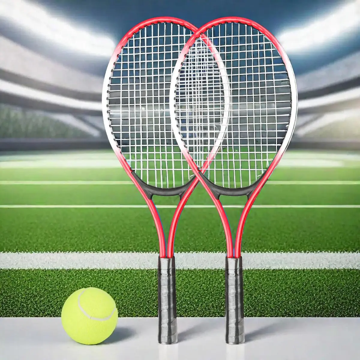 2 stuks tennisrackets inbegrepen tennistas en tennissportoefening racketset jeugdspellen buiten, geschikt voor beginners