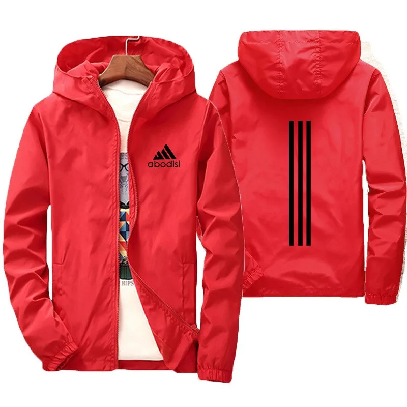 Nueva chaqueta informal a prueba de viento para hombre, ropa deportiva con cremallera para montar al aire libre, abrigo deportivo Parker de moda para hombre, Sudadera con capucha para mujer