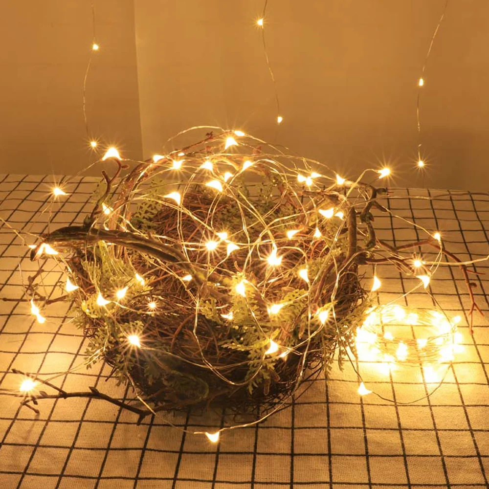Led 銅線ストリングライト USB 8 モード防水フェアリーライト屋外ガーランド DIY クリスマスウェディングパーティーの装飾ランプ