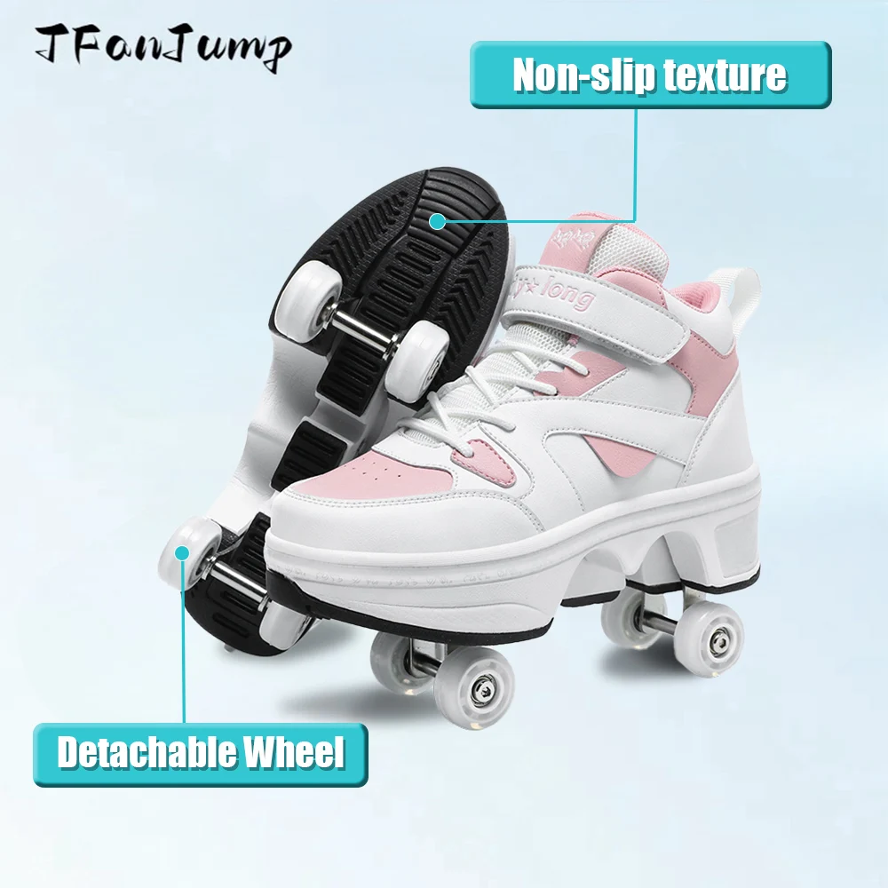 สาวสีชมพู Roller Skate รองเท้ารองเท้าผ้าใบล้อเด็ก Rollerskates แฟชั่นกีฬากลางแจ้งรองเท้าสาวของขวัญ