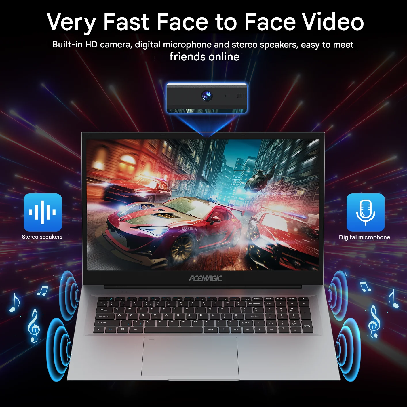 ACEMAGIC AX15 Intel Twin Lake-N150 15.6" Ultra Slim Laptop 5000 mAh 16 GB LPDDR4 RAM 512 GB Rom Windows 11 BT5.0 Wi-Fi 6 Notebook
