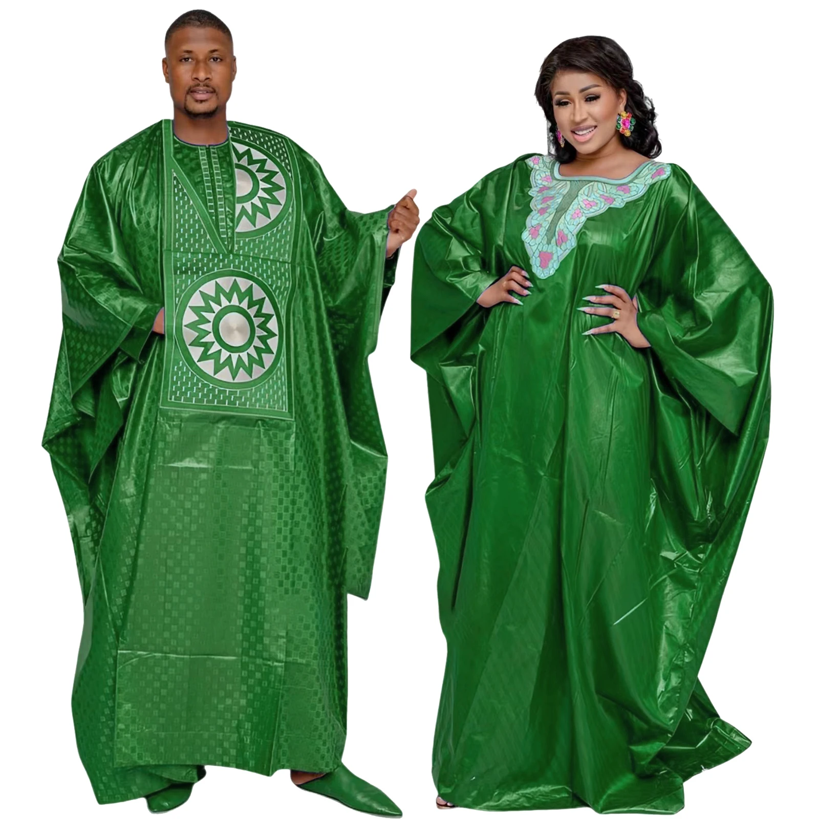 Afrikanische Kleidung für Männer, traditionelles Bazin Riche Stickerei-Design, Oberteil, langärmelig, 3-teiliges Set