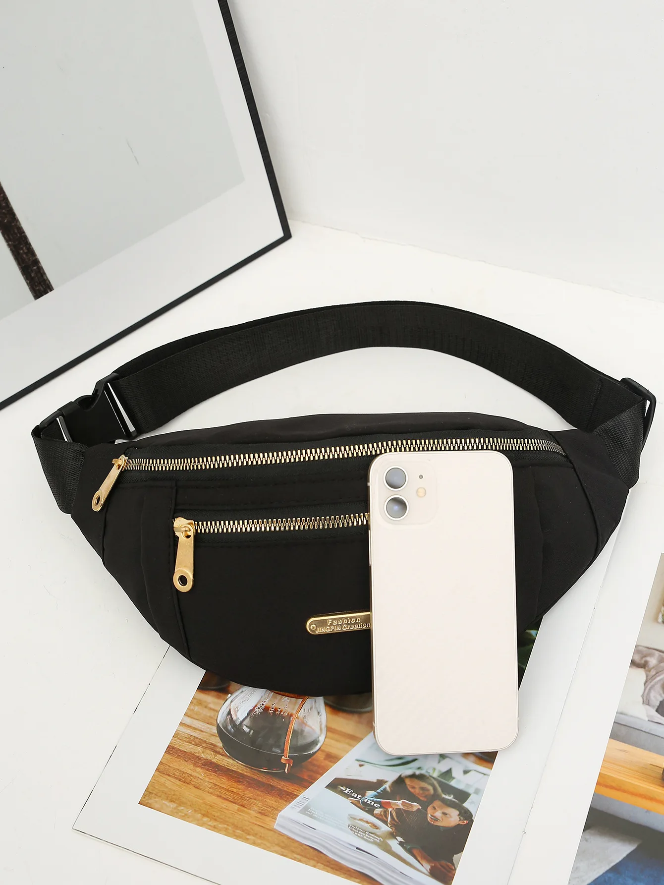 Marsupio da donna, marsupio impermeabile con tracolla regolabile per viaggi, sport, corsa