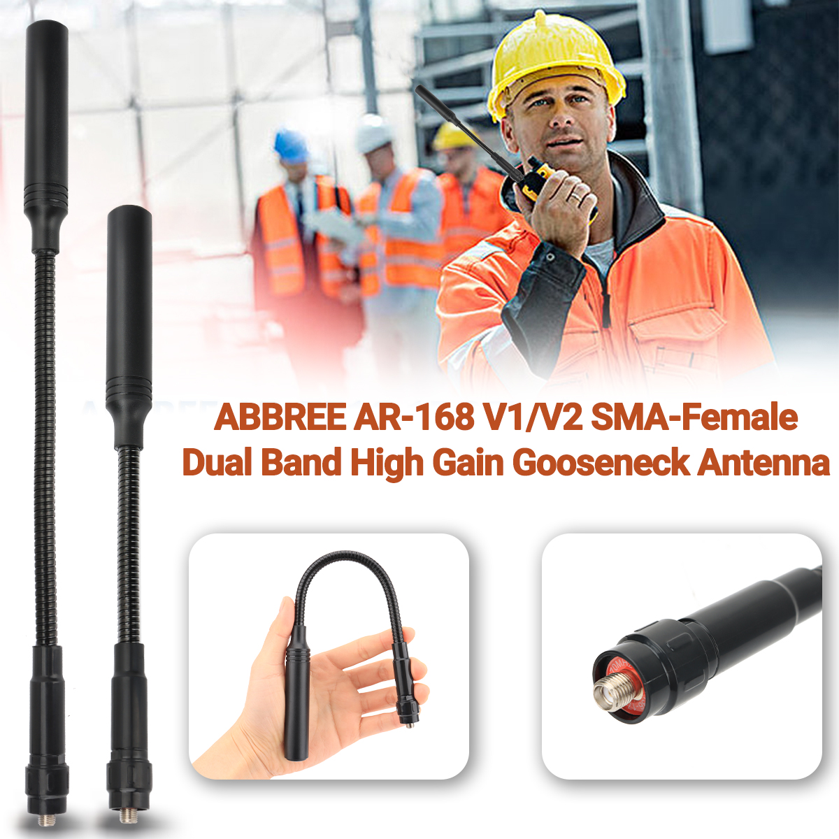 AR-168 Goosenecek Tactische Antenne Dual Band SMA-Vrouwelijke Voor Quansheng UV K5 K5(8) K6 Baofeng UV-5R BF-888S UV 5RH 21 17 Pro K61