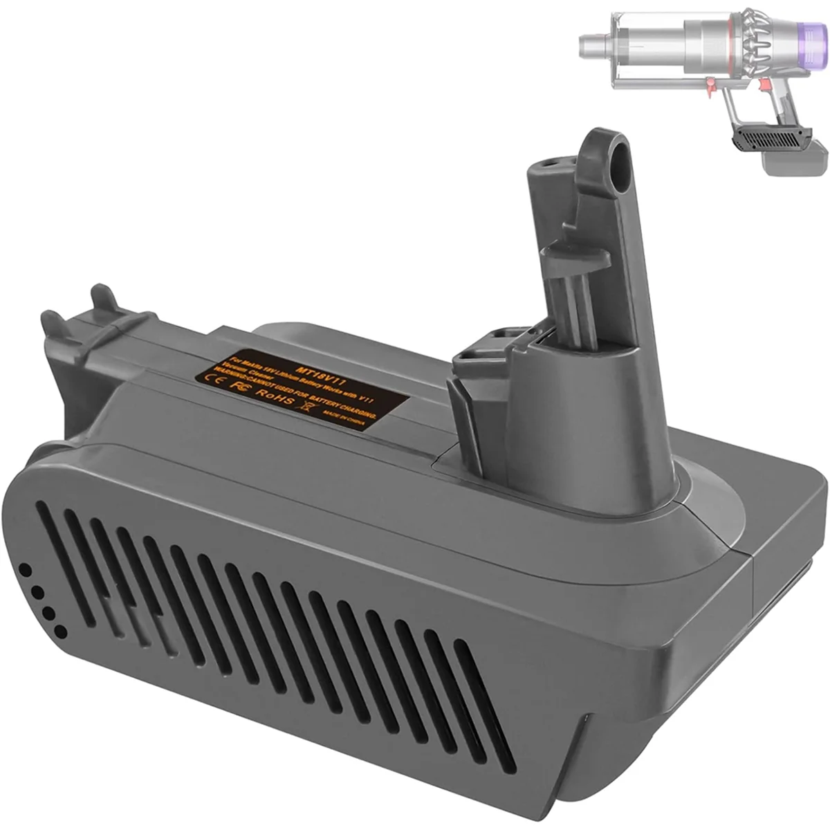 Adaptador aa91 mt18v11 para bateria de lítio makita 18v para aspirador de pó dyson v11, para bateria makita 18v para substituição v11