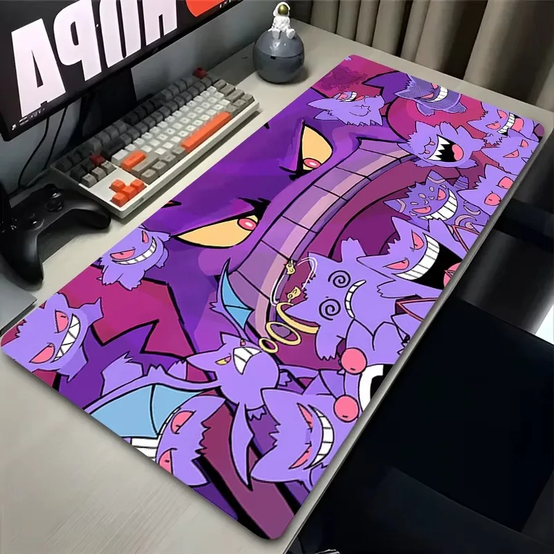 パープル日本アニメマウスパッド PC クール P-ポケモンゲーマーキャビネットキーボードラグ XXL G-gengar 拡張デスクマットラップトップかわいいマウスパッド