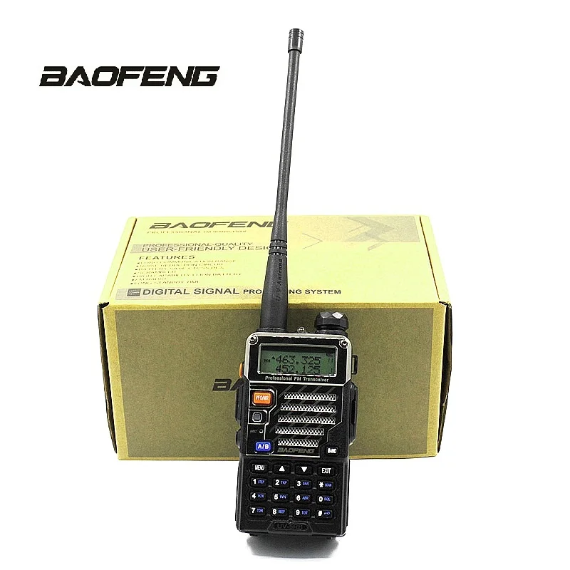 Baofeng-escáner de radiofrecuencia bidireccional 5RB, para policía, fuego, senderismo al aire libre, Camping, gancho de una sola oreja, auriculares PTT, transceptor FM