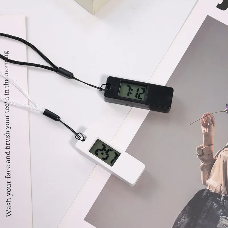 Luminous LED Keychain Pocket Watch for Children Silent LCD Digital Display Portable Student Exam Study Desktop Clock Man Woman