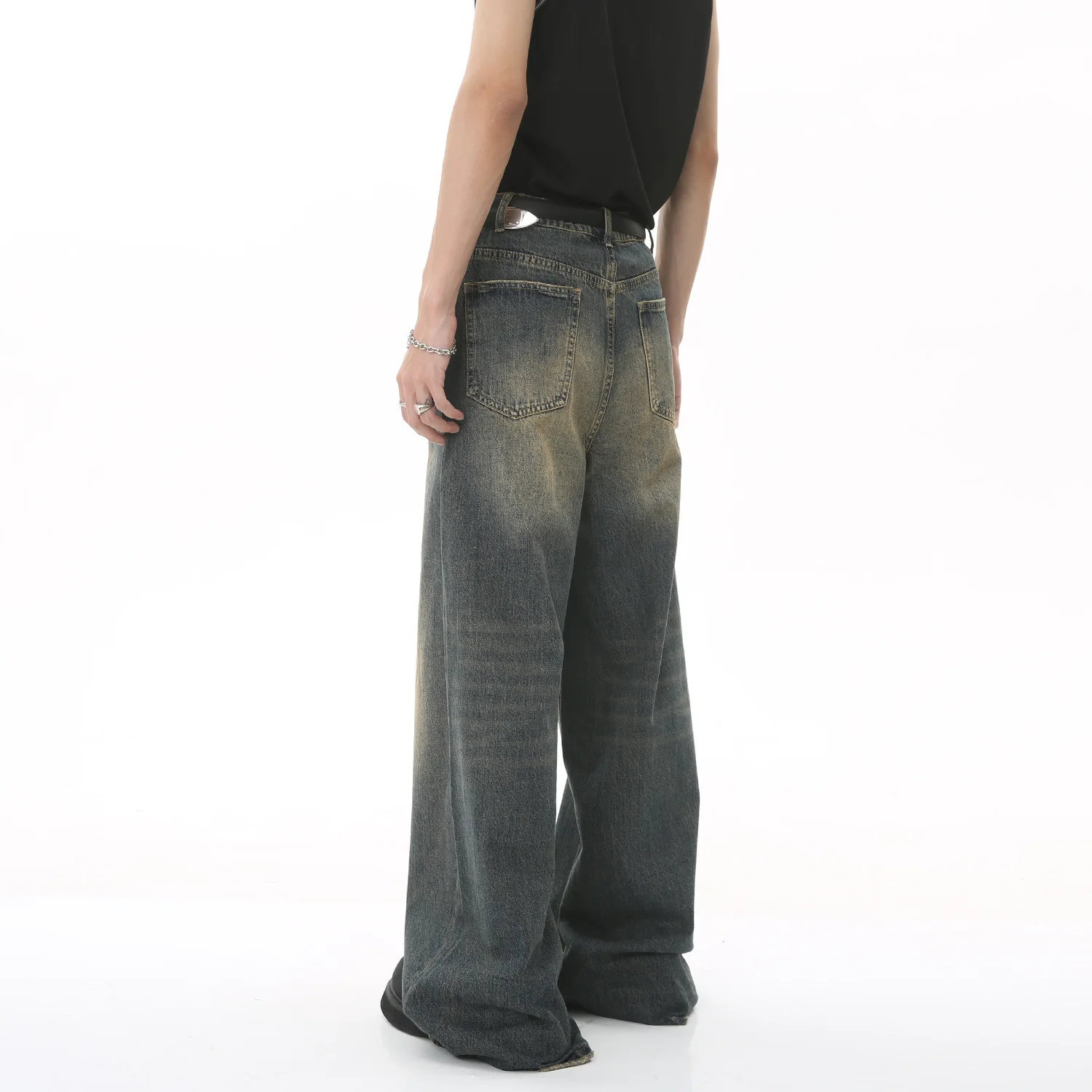 Neue männer Baggy Gerade Bein Breite Bein Jeans Männlichen Mode Vintage Waschen Casual Denim Hosen Jugend Beliebte Marke Streetwear hosen