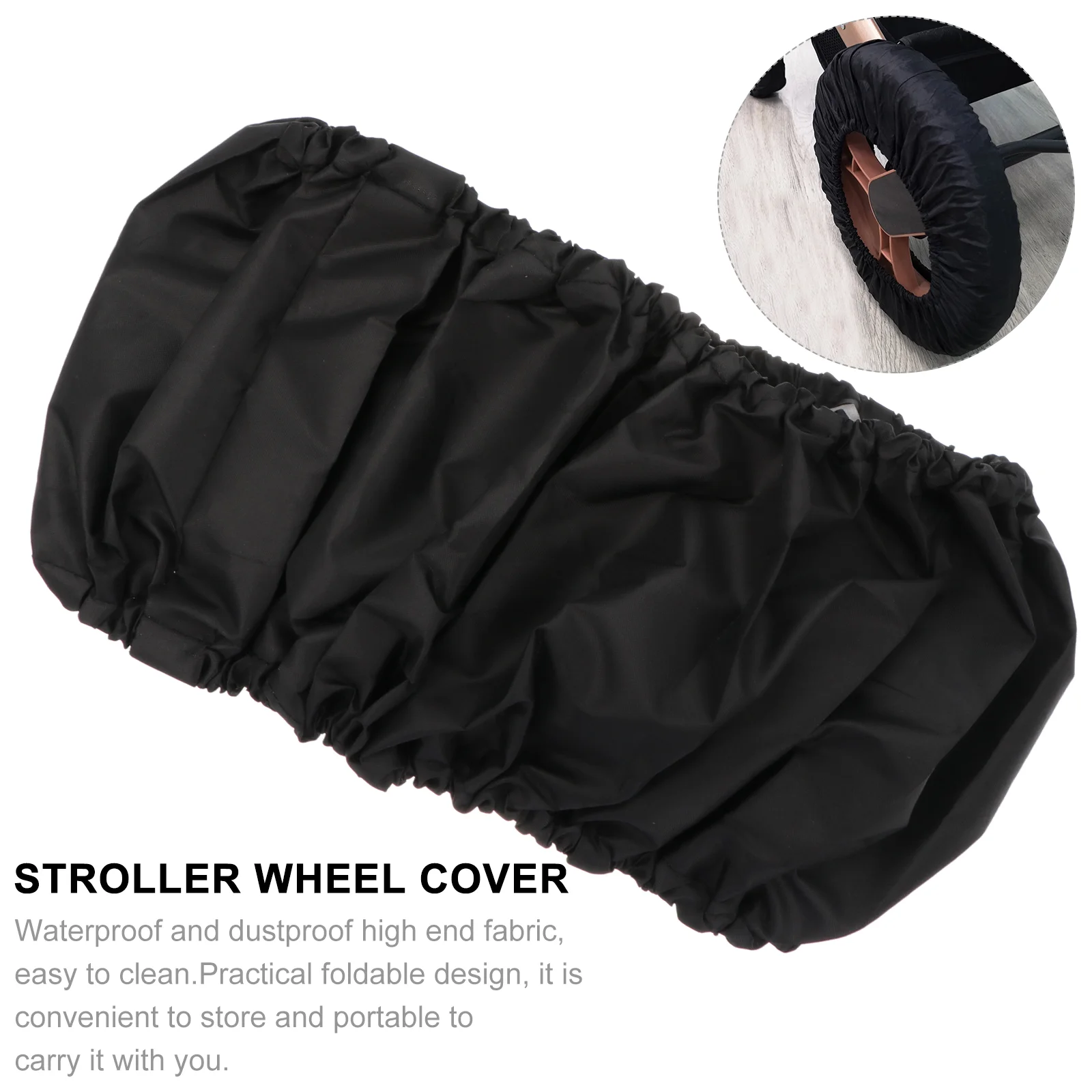 4 ชิ้นฝาครอบล้ออุปกรณ์เสริมรถเข็นเด็กยางอุปกรณ์เสริมรถเข็น Protector Universal