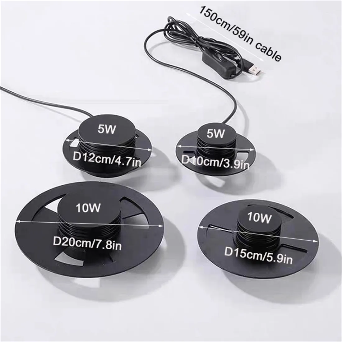 รอบ D10cm D12cm D15cm D20cm LED Moss พืช Breathable นิเวศวิทยาขวดโคมไฟ USB น้ําหญ้า light wanter พืชโคมไฟ