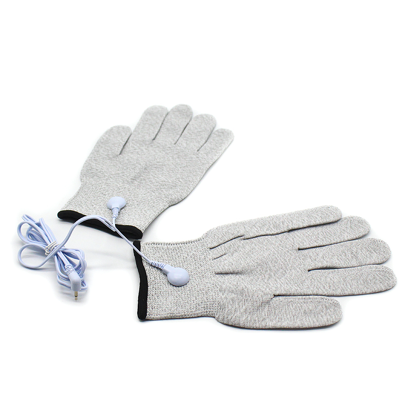 Elektroden Leitfähige Faserhandschuhe für Maschine Ems Einheit Finger Muskelstimulator Massagegerät Körpermassagegerät Zubehör