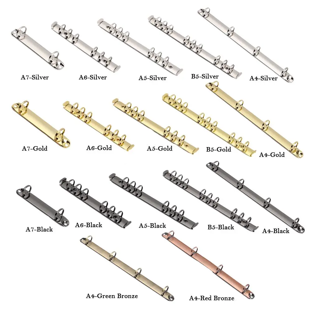 A4/B5/A5/A6/A7 Metall Lose-blatt Bindung Clips Bunte Spirale Binder Datei ordner DIY Album Tagebuch Clips Ring Notebook Schreibwaren