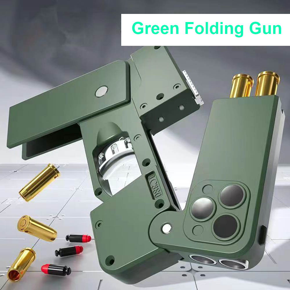 Shell Ejecting Black Toy Guns For Adults Boys Folding iPhone Gun That Look Real Folding Mobile Phone Dropshipping