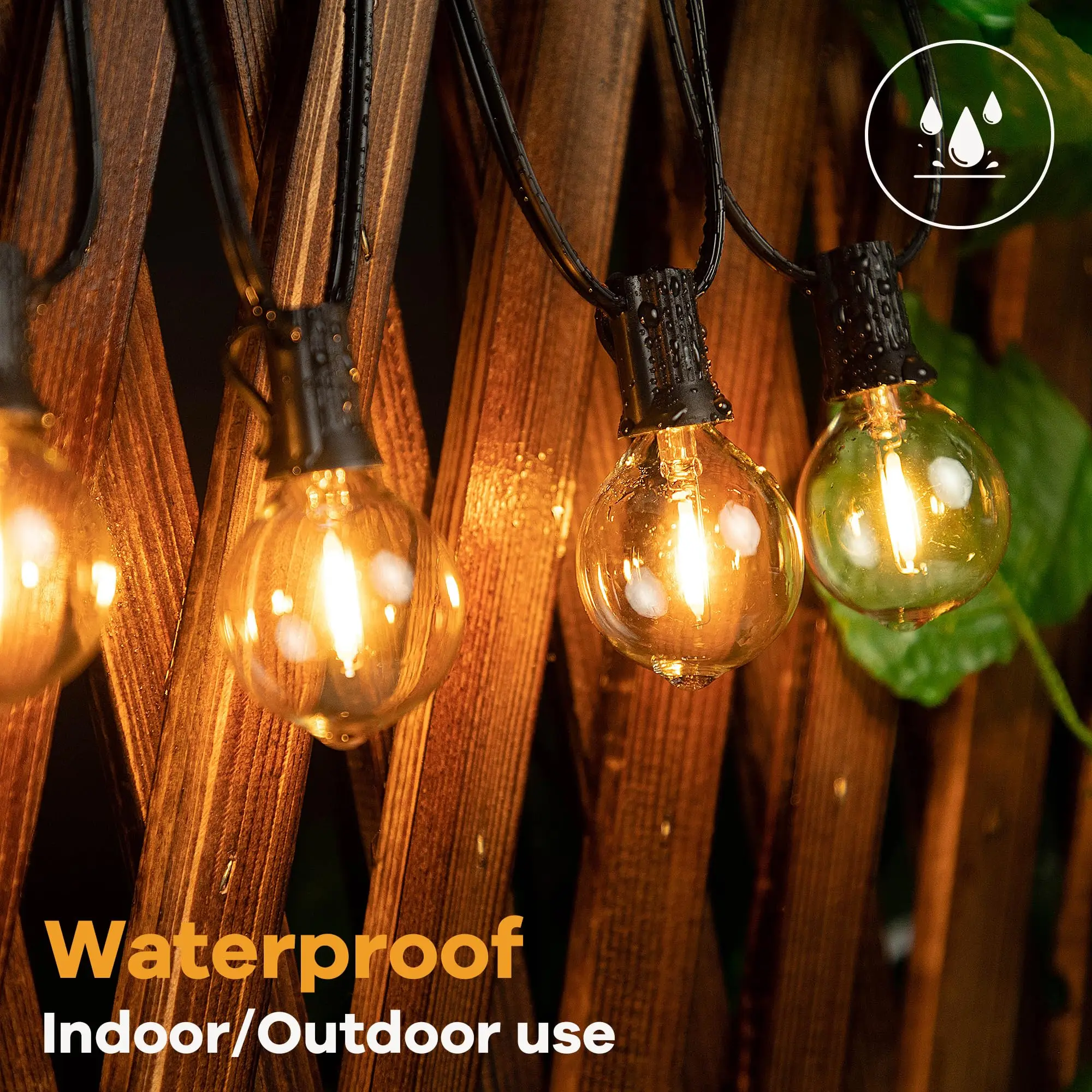 Vintage G40 Led String Light Replacement Bulb 1W Plastic Shatterproof Globe Mini Ball Lamp E12 Base 2200K PET Edison Light Bulbs