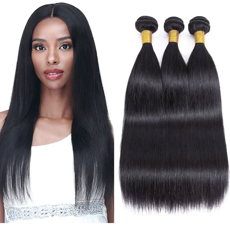100% menschliches Haar Bundles 8-30 zoll Gerade Bundles Menschliches Haar 100 gr/teil Natürliche Schwarze Peruanische Haarwebart Bundles Doppel Schuss