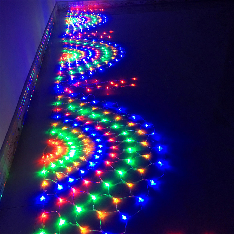 Wasserdichte Weihnachts pfau Netz Lichterketten 3m * 0,5 m Outdoor 8 Modi Fee Garten Lichter für Weihnachten Party Hochzeit Girlande Dekor