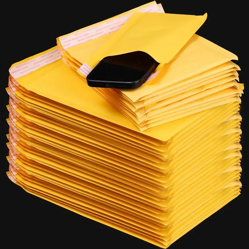 50-10 pacotes de envelopes de papel kraft com bolhas, envelopes de papel autovedantes, à prova d'água, acolchoados, sacos de envio de espuma para embalagens de armazenamento
