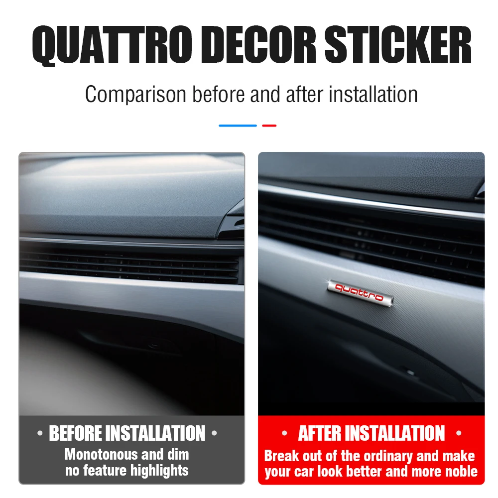 1PCS ABS QUATTRO Badge car styling For Audi S A1 Q7 Q8 TT RS Sline A3 A4 B9 Car Body Trunk Stickers Decoration Auto Accessories