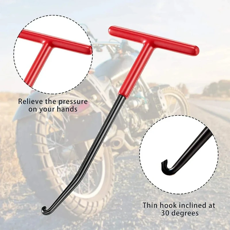 1pc Motorcycle Exhaust Spring Hook Universal T Shaped Handle Exhaust Pipe Spring Puller Installer Hooks Removal Repair Tool